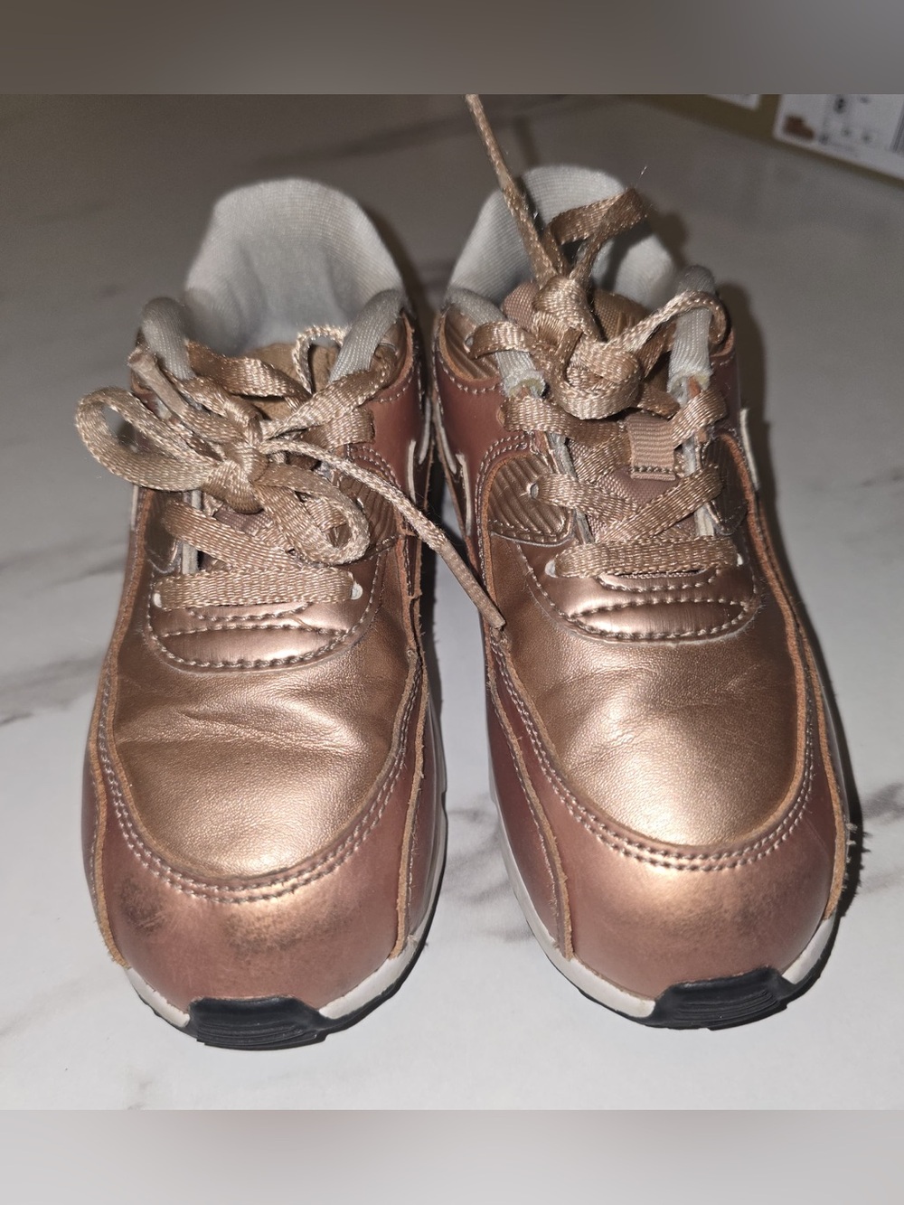 Nike Air Max 90 Toddler Girls Sneakers Size 10C Metallic Bronze Rose Gold